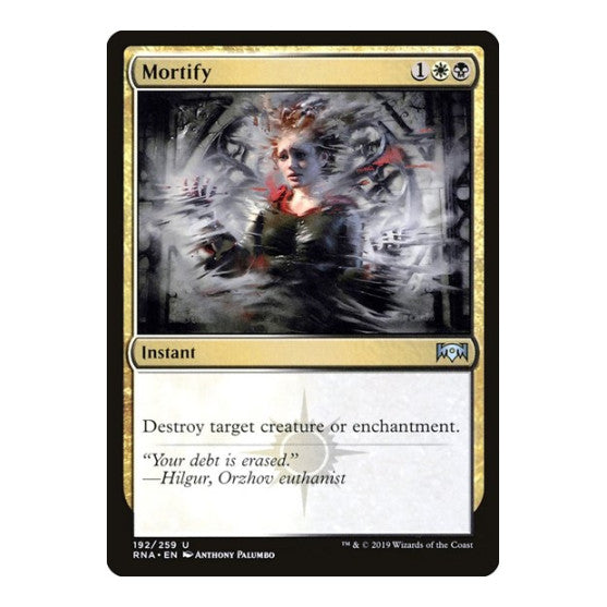 Mortify (RNA) #192 Uncommon (Lightly Played) Ravnica Allegiance Magic: The Gathering: 2019