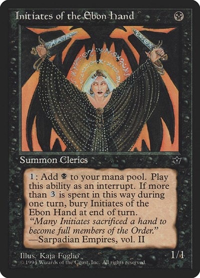 Initiates of the Ebon Hand (Foglio) (FEM) #39c Common (Heavily Played) Fallen Empires Magic: The Gathering: 1994