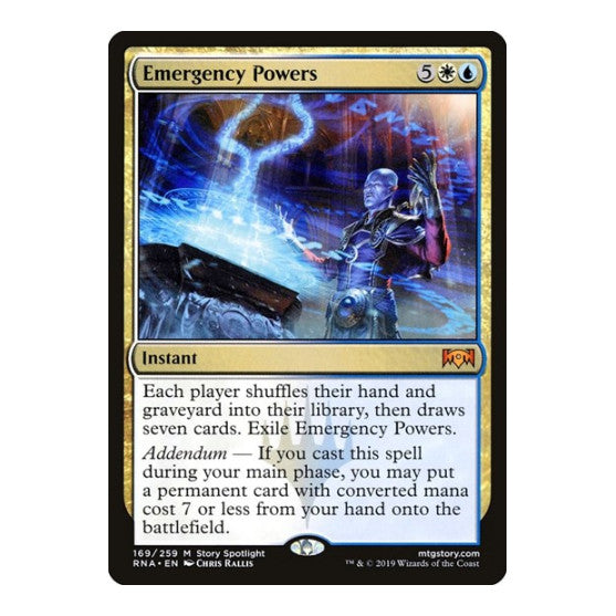 Emergency Powers (RNA) #169 Mythic Rare (Lightly Played) Ravnica Allegiance Magic: The Gathering: 2019