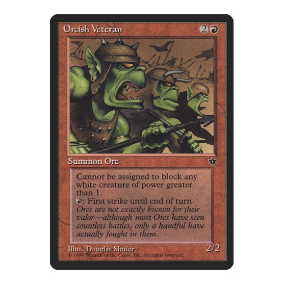 Orcish Veteran Shuler (FEM) #62a Common (Lightly Played) Fallen Empires Magic: The Gathering: 1994