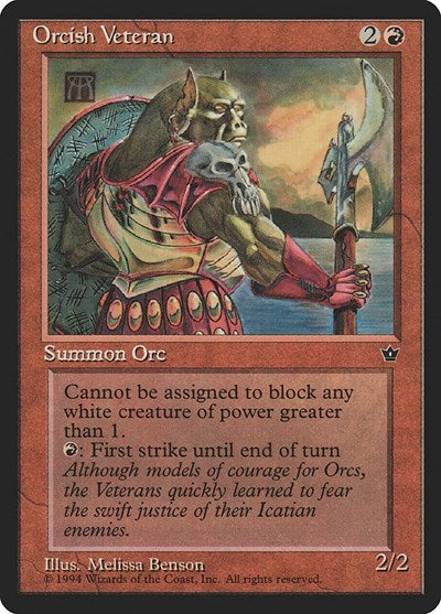 Orcish Veteran Benson (FEM) #62d Common (Moderately Played) Fallen Empires Magic: The Gathering: 1994