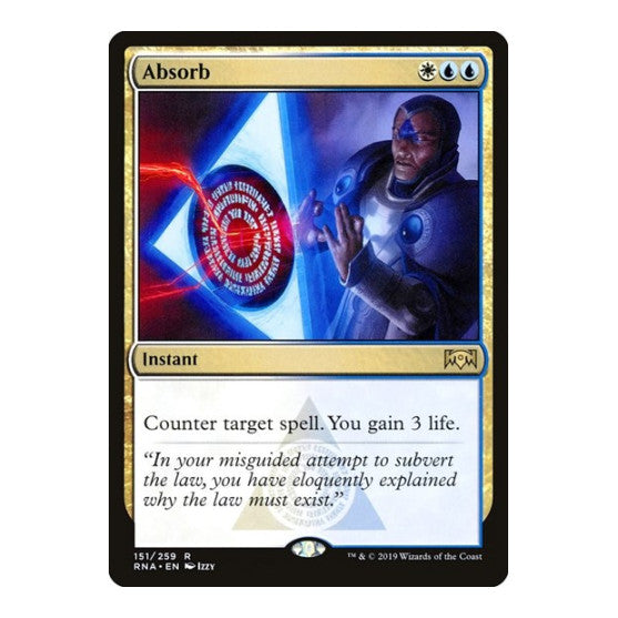 Absorb (RNA) #151 Rare (Lightly Played) Ravnica Allegiance Magic: The Gathering: 2019