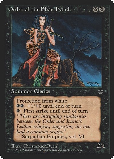 Order of the Ebon Hand (Rush) (FEM) #42b Common (Heavily Played) Fallen Empires Magic: The Gathering: 1994