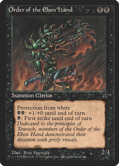 Order of the Ebon Hand (Spencer) (FEM) #42c Common (Heavily Played) Fallen Empires Magic: The Gathering: 1994