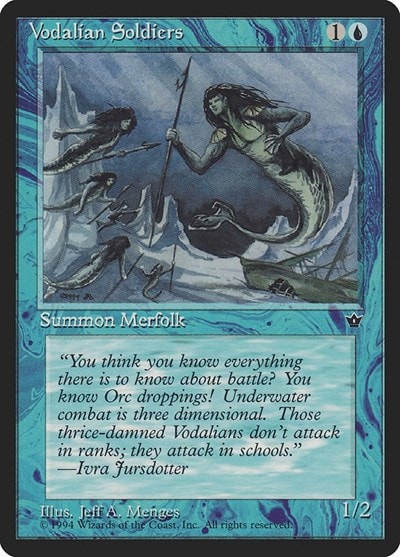 Vodalian Soldiers (Menges) (FEM) #31b Common (Heavily Played) Fallen Empires Magic: The Gathering: 1994