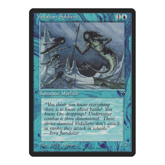 Vodalian Soldiers (Menges) (FEM) #31b Common (Heavily Played) Fallen Empires Magic: The Gathering: 1994