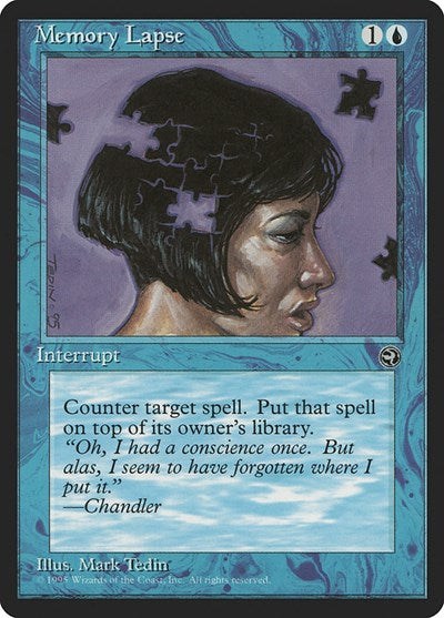 Memory Lapse Version 2 (HML) #32b Common (Moderately Played) Homelands Magic: The Gathering: 1995
