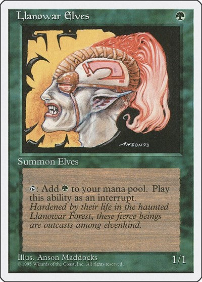 Llanowar Elves (4ED) #261 Common (Lightly Played) Fourth Edition Magic: The Gathering: 1995