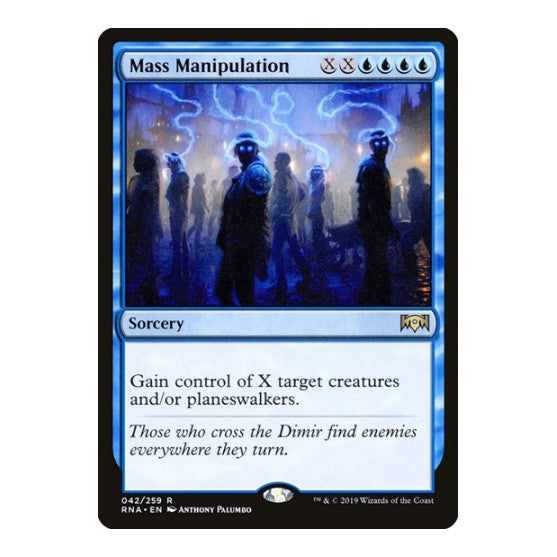 Mass Manipulation (RNA) #42 Rare (Lightly Played) Ravnica Allegiance Magic: The Gathering: 2019