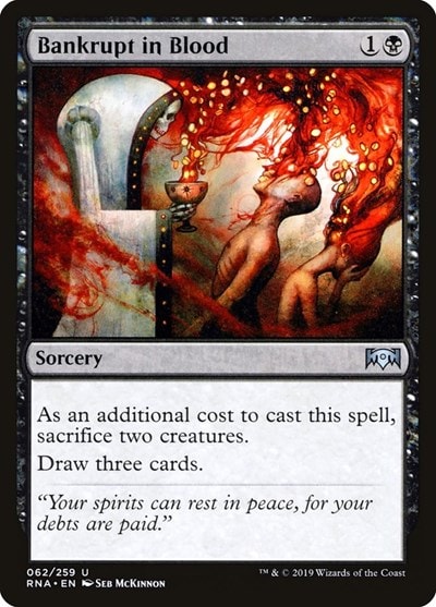 Bankrupt in Blood (RNA) #62 Uncommon (Moderately Played) Ravnica Allegiance Magic: The Gathering: 2019
