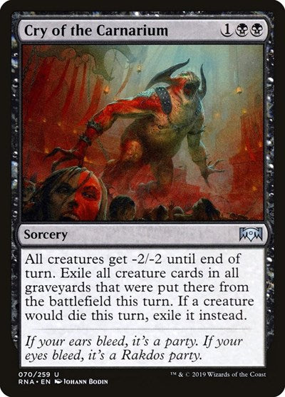 Cry of the Carnarium (RNA) #70 Uncommon (Lightly Played) Ravnica Allegiance Magic: The Gathering: 2019