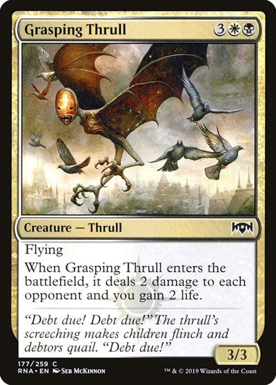 Grasping Thrull (RNA) #177 Common (Lightly Played) Ravnica Allegiance Magic: The Gathering: 2019