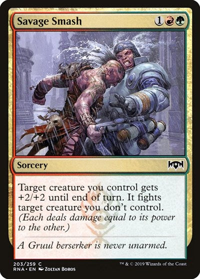 Savage Smash (RNA) #203 Common (Lightly Played) Ravnica Allegiance Magic: The Gathering: 2019