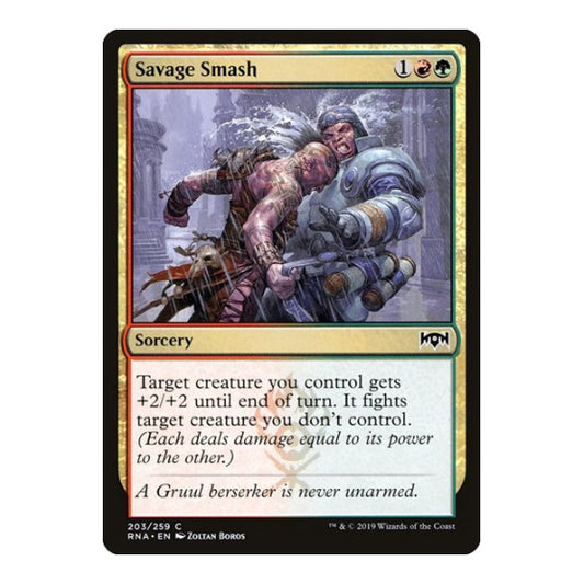 Savage Smash (RNA) #203 Common (Lightly Played) Ravnica Allegiance Magic: The Gathering: 2019