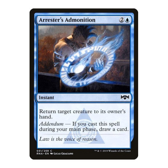 Arresters Admonition (RNA) #31 Common (Lightly Played) Ravnica Allegiance Magic: The Gathering: 2019