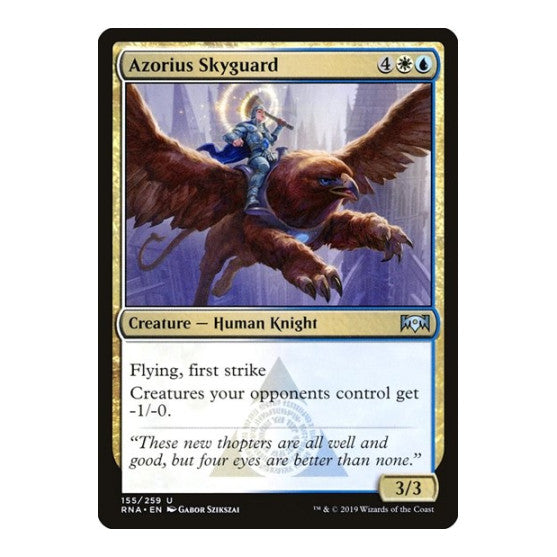 Azorius Skyguard (RNA) #155 Uncommon (Lightly Played) Ravnica Allegiance Magic: The Gathering: 2019