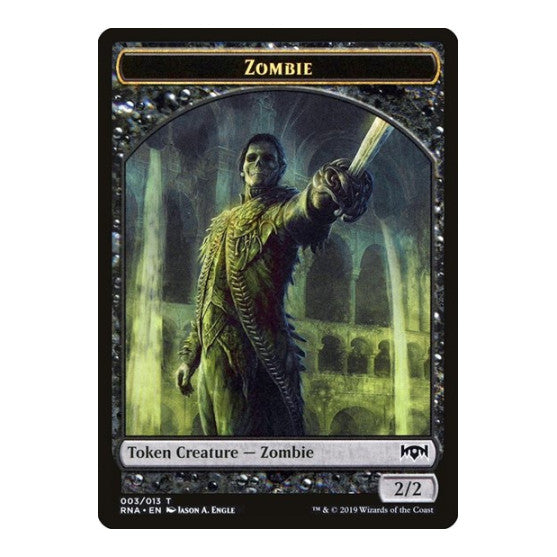 Zombie Token (RNA) #3 T (Lightly Played) Ravnica Allegiance Magic: The Gathering: 2019