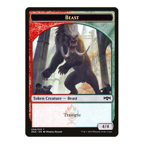 Beast Token (RNA) #8 T (Lightly Played) Ravnica Allegiance Magic: The Gathering: 2019
