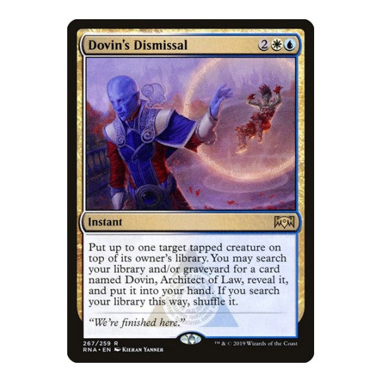 Dovins Dismissal (RNA) #267 Rare (Lightly Played) Ravnica Allegiance Magic: The Gathering: 2019