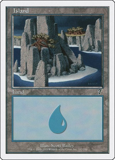 Island 332 (7ED) #332★ Land (Heavily Played) 7th Edition Magic: The Gathering: 2001
