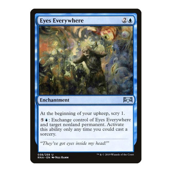 Eyes Everywhere (RNA) #38 Uncommon (Lightly Played) Ravnica Allegiance Magic: The Gathering: 2019