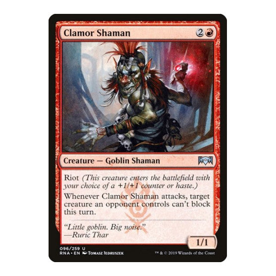Clamor Shaman (RNA) #96 Uncommon (Lightly Played) Ravnica Allegiance Magic: The Gathering: 2019