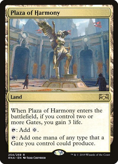 Plaza of Harmony (RNA) #254 Rare (Foil Near Mint) Ravnica Allegiance Magic: The Gathering: 2019