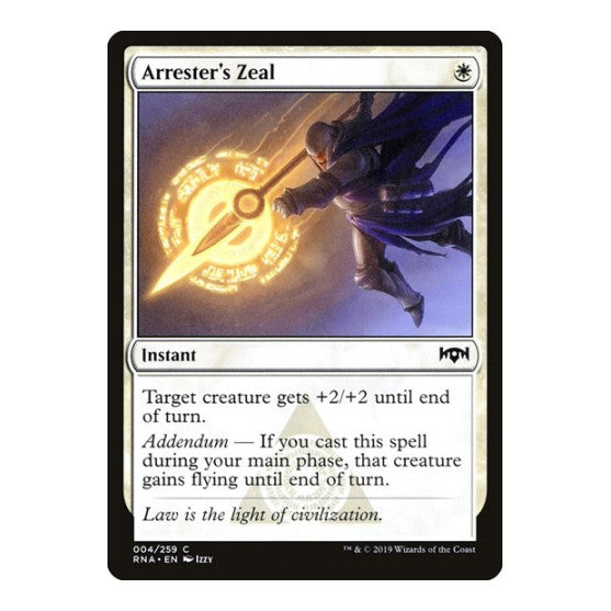 Arresters Zeal (RNA) #4 Common (Lightly Played) Ravnica Allegiance Magic: The Gathering: 2019