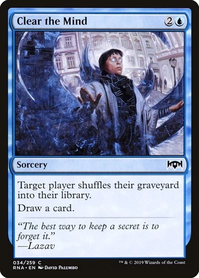 Clear the Mind (RNA) #34 Common (Lightly Played) Ravnica Allegiance Magic: The Gathering: 2019