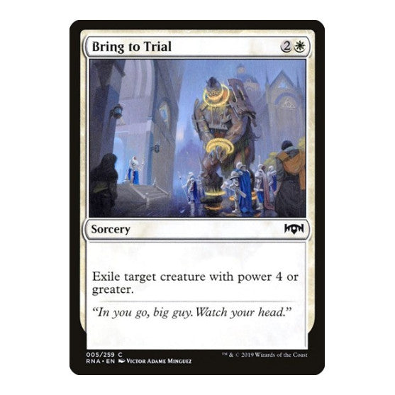 Bring to Trial (RNA) #5 Common (Lightly Played) Ravnica Allegiance Magic: The Gathering: 2019