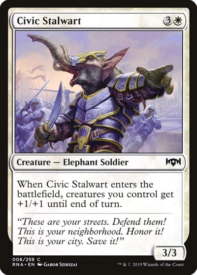 Civic Stalwart (RNA) #6 Common (Lightly Played) Ravnica Allegiance Magic: The Gathering: 2019
