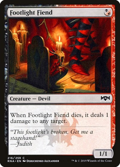 Footlight Fiend (RNA) #216 Common (Lightly Played) Ravnica Allegiance Magic: The Gathering: 2019