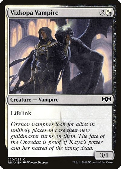 Vizkopa Vampire (RNA) #220 Common (Lightly Played) Ravnica Allegiance Magic: The Gathering: 2019