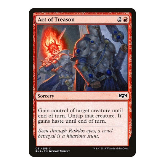 Act of Treason (RNA) #91 Common (Lightly Played) Ravnica Allegiance Magic: The Gathering: 2019