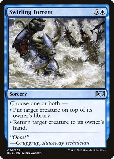Swirling Torrent (RNA) #56 Uncommon (Lightly Played) Ravnica Allegiance Magic: The Gathering: 2019