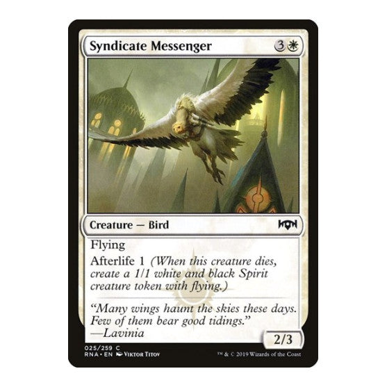 Syndicate Messenger (RNA) #25 Common (Lightly Played) Ravnica Allegiance Magic: The Gathering: 2019