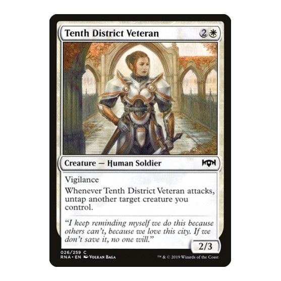 Tenth District Veteran (RNA) #26 Common (Lightly Played) Ravnica Allegiance Magic: The Gathering: 2019