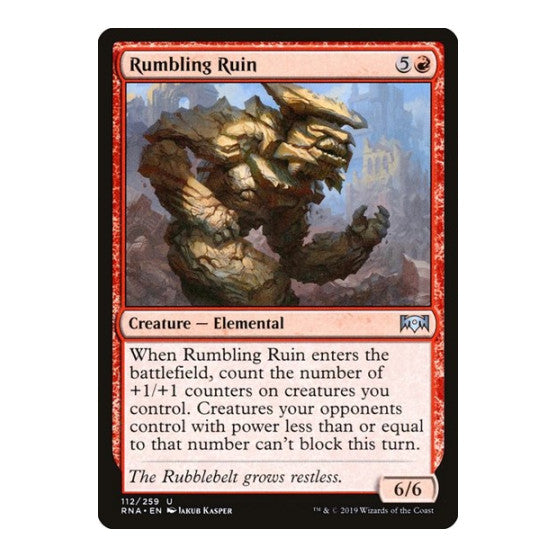 Rumbling Ruin (RNA) #112 Uncommon (Lightly Played) Ravnica Allegiance Magic: The Gathering: 2019