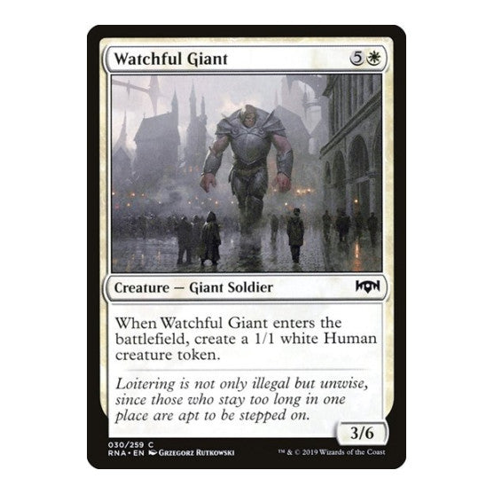 Watchful Giant (RNA) #30 Common (Lightly Played) Ravnica Allegiance Magic: The Gathering: 2019