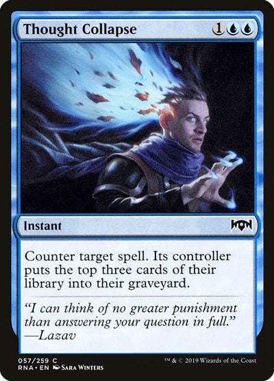 Thought Collapse (RNA) #57 Common (Lightly Played) Ravnica Allegiance Magic: The Gathering: 2019