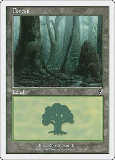 2001 Magic: 7th Edition (7ED) - Forest 329 (#329★, Land)