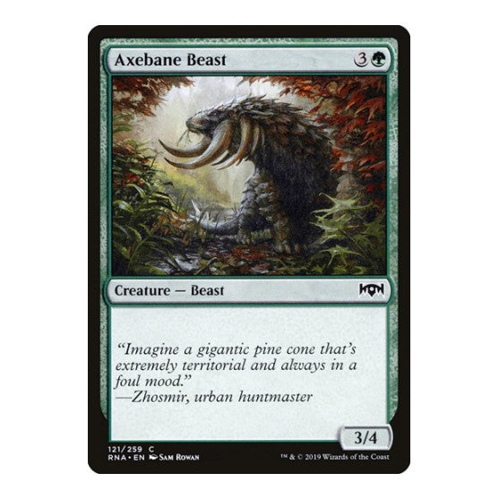 Axebane Beast (RNA) #121 Common (Lightly Played) Ravnica Allegiance Magic: The Gathering: 2019