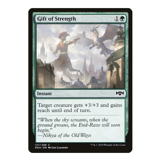 Gift of Strength (RNA) #127 Common (Lightly Played) Ravnica Allegiance Magic: The Gathering: 2019