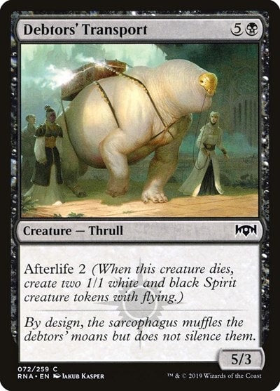 Debtors Transport (RNA) #72 Common (Lightly Played) Ravnica Allegiance Magic: The Gathering: 2019
