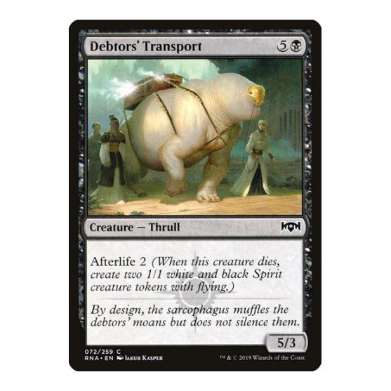 Debtors' Transport (RNA) #72 Common (Lightly Played) Ravnica Allegiance Magic: The Gathering: 2019