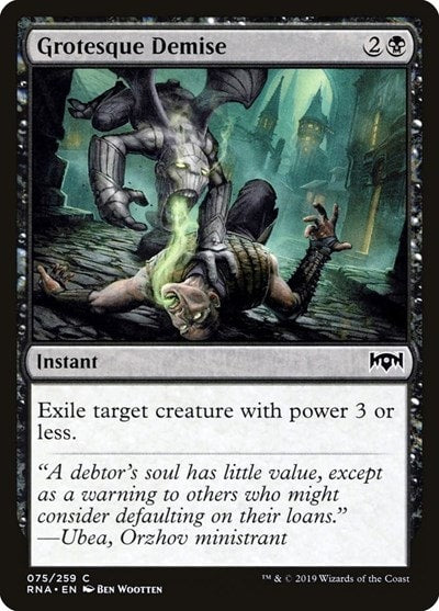 Grotesque Demise (RNA) #75 Common (Lightly Played) Ravnica Allegiance Magic: The Gathering: 2019