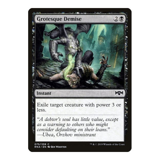 Grotesque Demise (RNA) #75 Common (Lightly Played) Ravnica Allegiance Magic: The Gathering: 2019