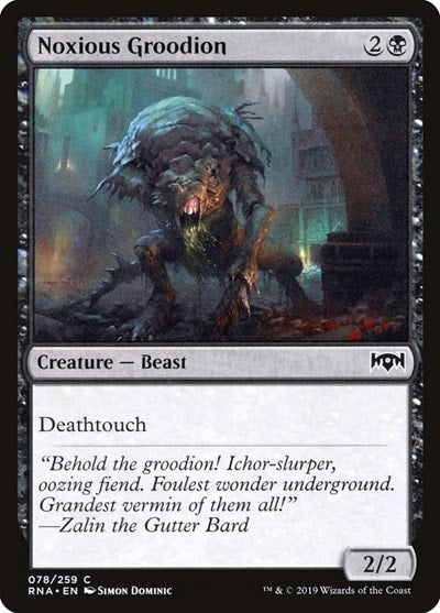 Noxious Groodion (RNA) #78 Common (Lightly Played) Ravnica Allegiance Magic: The Gathering: 2019
