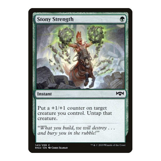 Stony Strength (RNA) #143 Common (Lightly Played) Ravnica Allegiance Magic: The Gathering: 2019