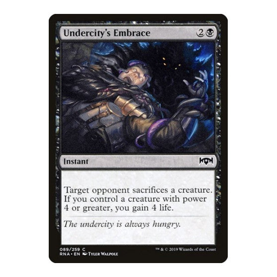Undercity's Embrace (RNA) #89 Common (Lightly Played) Ravnica Allegiance Magic: The Gathering: 2019